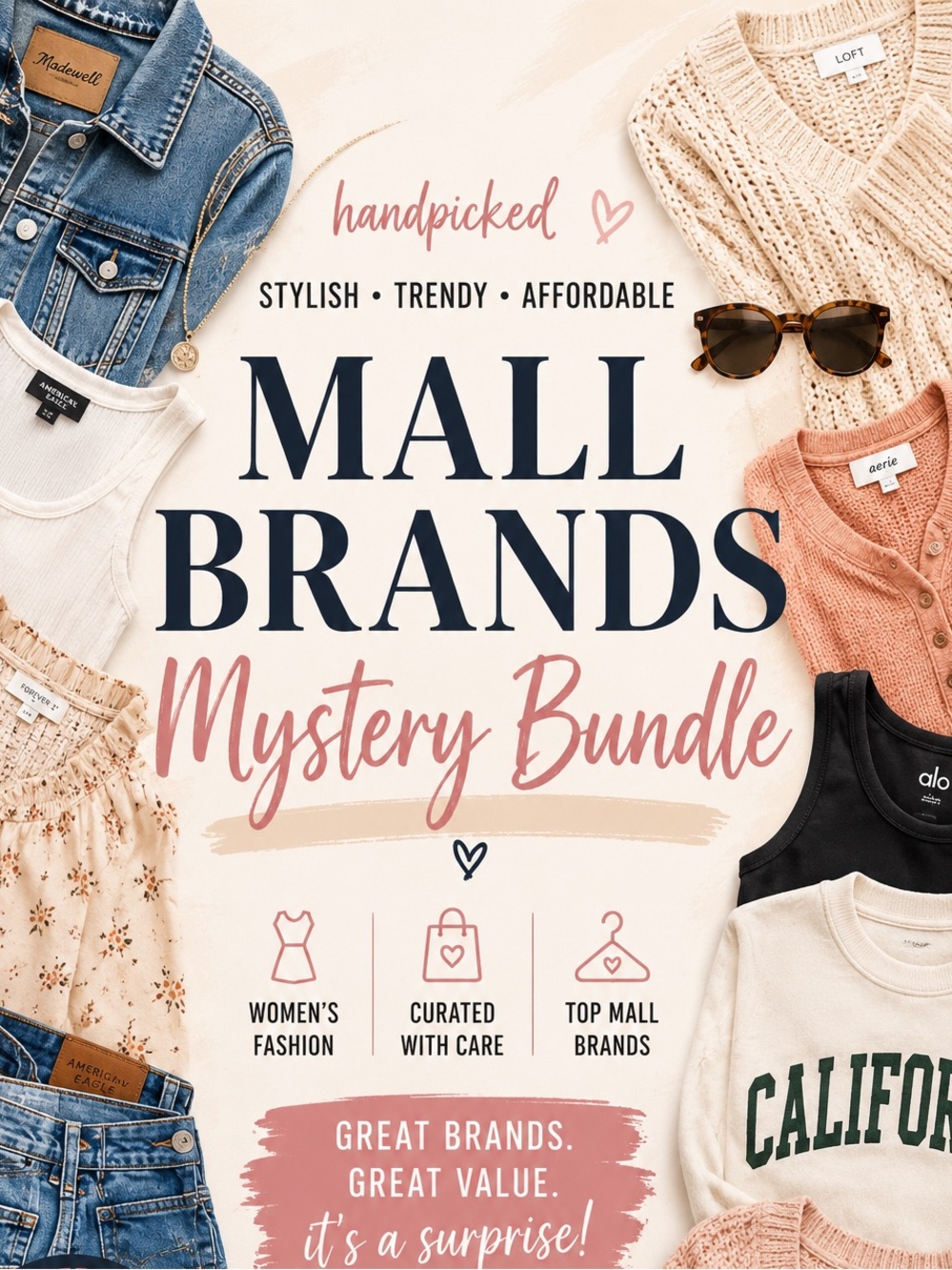 Women's Size Small Mall Brands Mystery Bundle | Madewell Zara Aerie Alo More